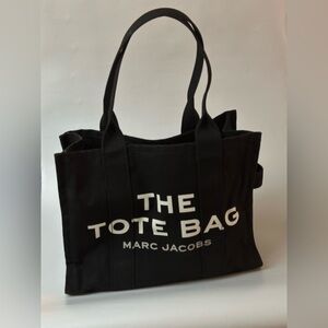 Marc Jacobs Black Canvas Tote with White Logo